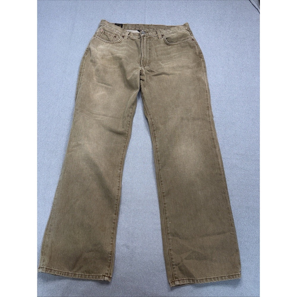 Lucky Brand Dungarees Jeans Mens 36x30 Brown Tan Made In USA Relaxed Straight